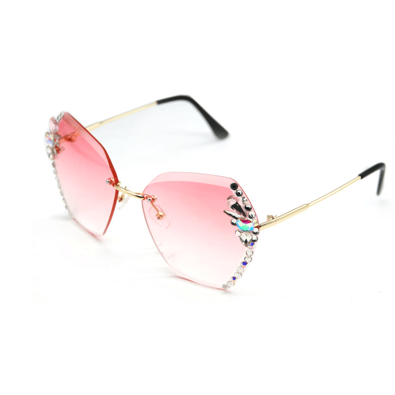 Women'S Rhinestone Frameless Sunglasses - MRSLM