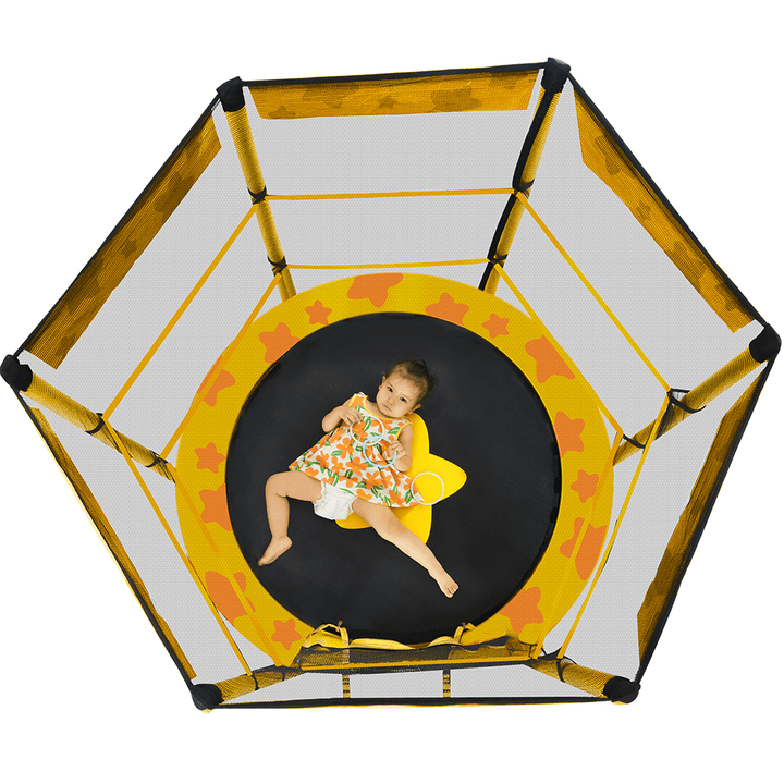 [US Direct] 55" Trampolines Safety Jump Mat with Enclosure Waterproof Kids Adult Gifts Sport Fitness Max Loading 100Lb - MRSLM