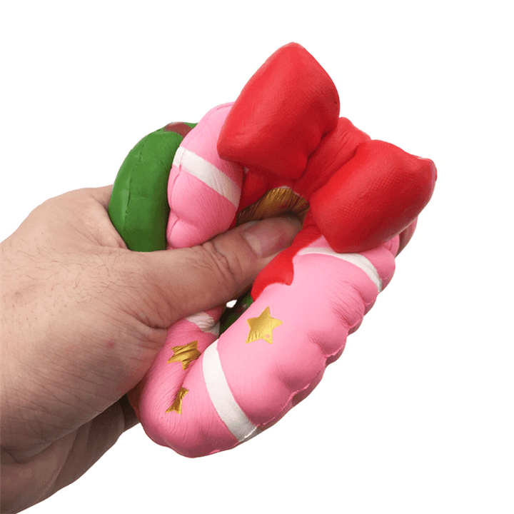 Squishyfun Christmas Jingle Bell Donut Squishy 13Cm Gift Slow Rising Original Packaging Soft Decor Toy - MRSLM