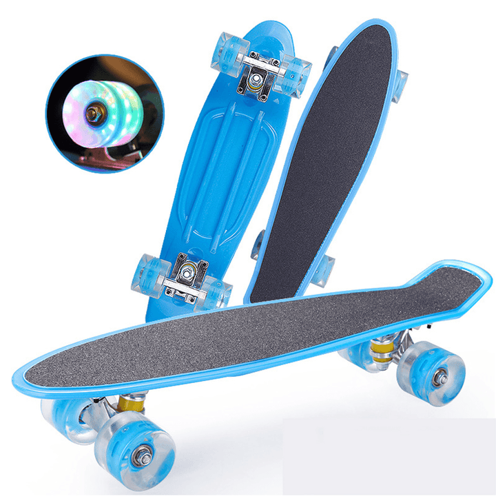 22 Inch Skateboard Mini Cruiser Board Fish Skate Board Adults Children Scooter Pastel Longboard Bearings Flash Wheel - MRSLM