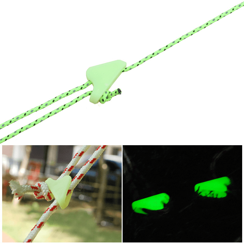 Outdoor Nightglow Luminous Rope Cord Fastener Adjustable Triangle Buckle Tent Canopy Accessories - MRSLM