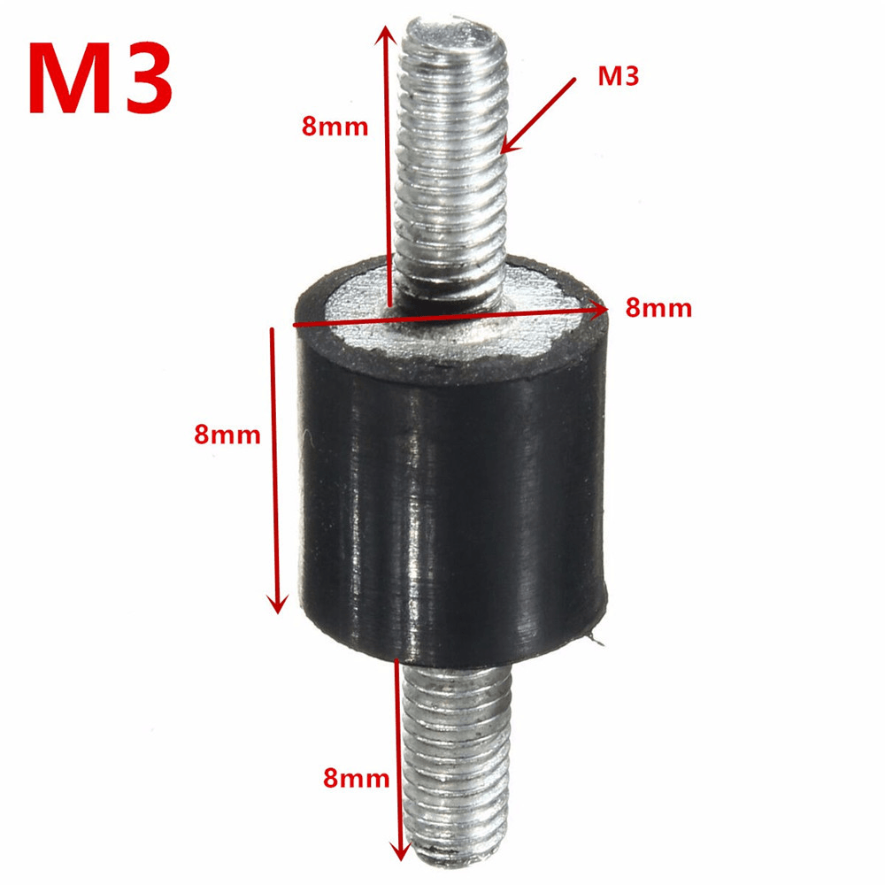 Machifit 4Pcs M3 8X8Mm Rubber Mounts Double Ends Screw anti Vibration Mount Rubber Shock Absorber - MRSLM