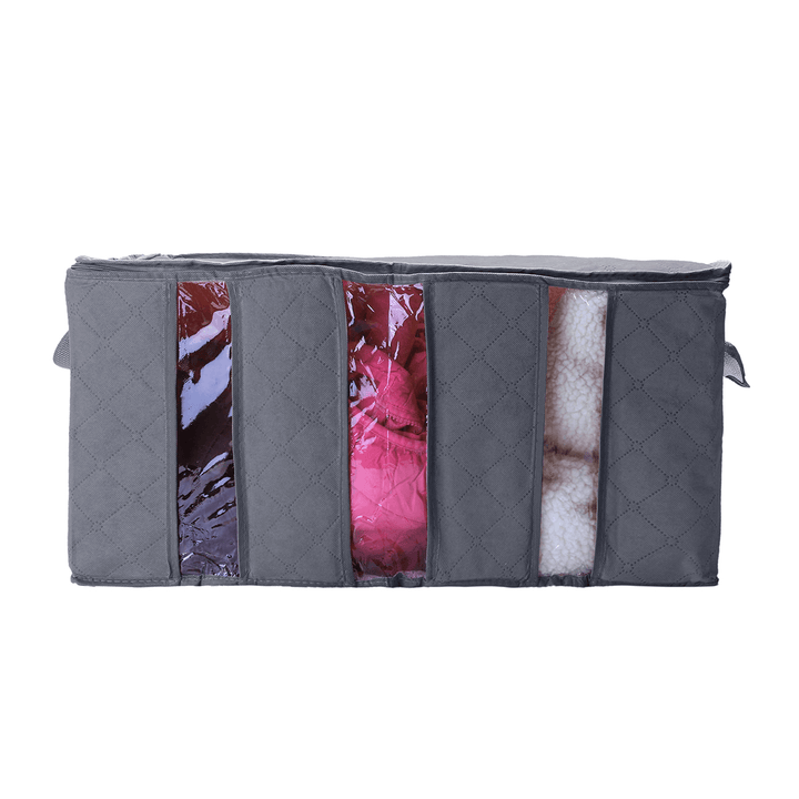 60X35X35Cm Non Woven Clothes Quilt Storage Bag Dustproof Moisture Proof Organizer Bag with Zipper - MRSLM