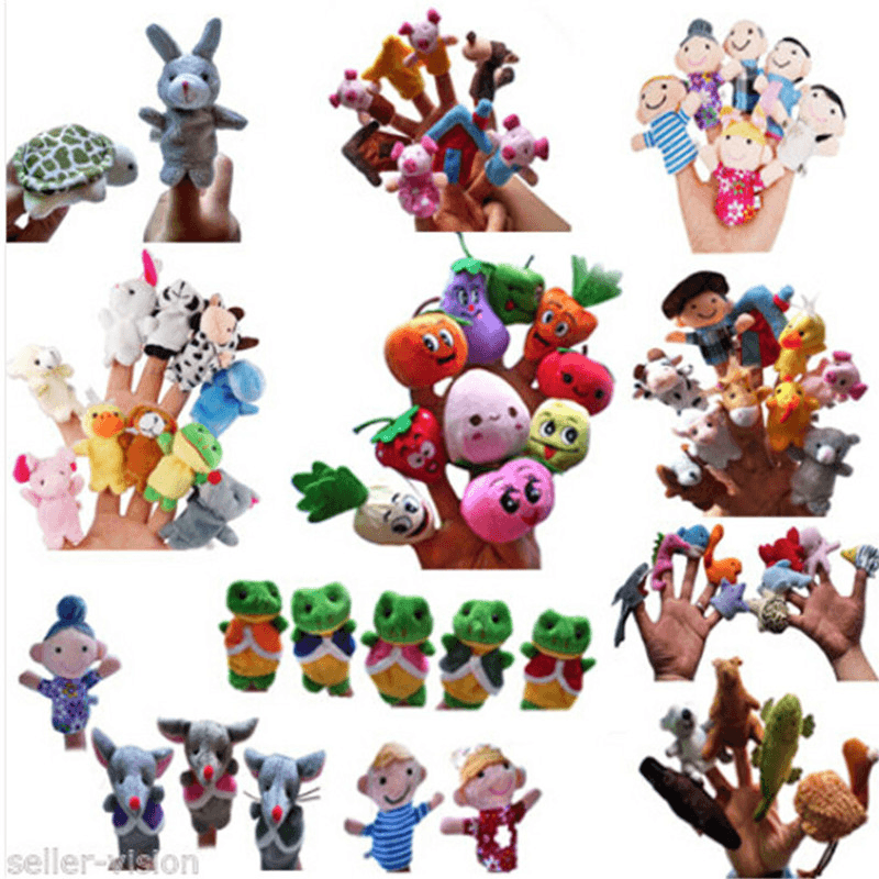 Family Finger Puppets Soft Cloth Animal Doll Baby Hand Toys for Kid Children Educational Gift - MRSLM