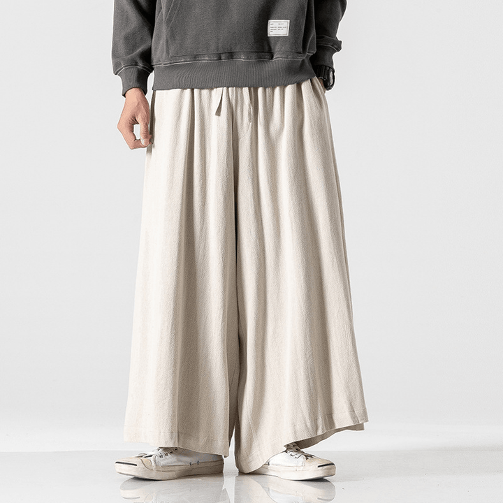 Cotton and Linen Loose Flared Pants - MRSLM