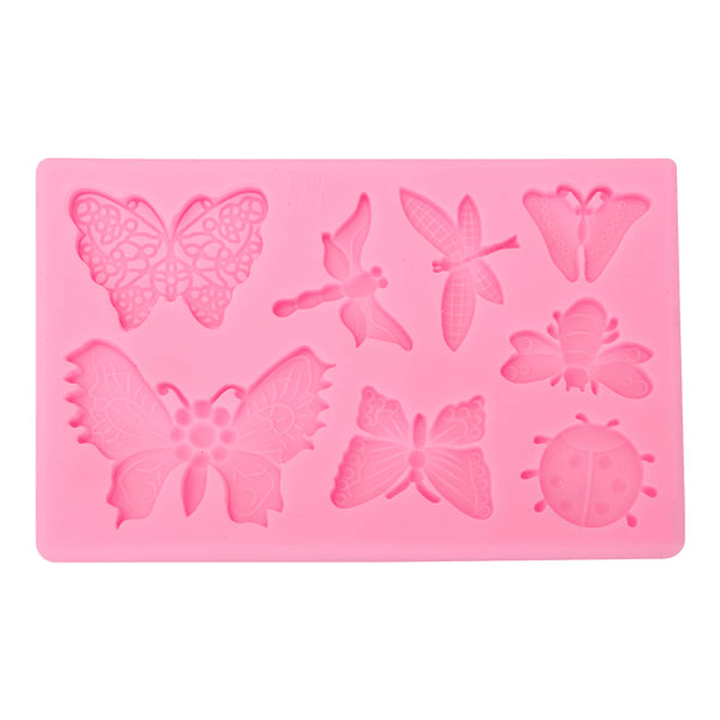 Butterfly Dragonfly Insects Silicone Mold Fondant Cake Mould Baking Tool - MRSLM