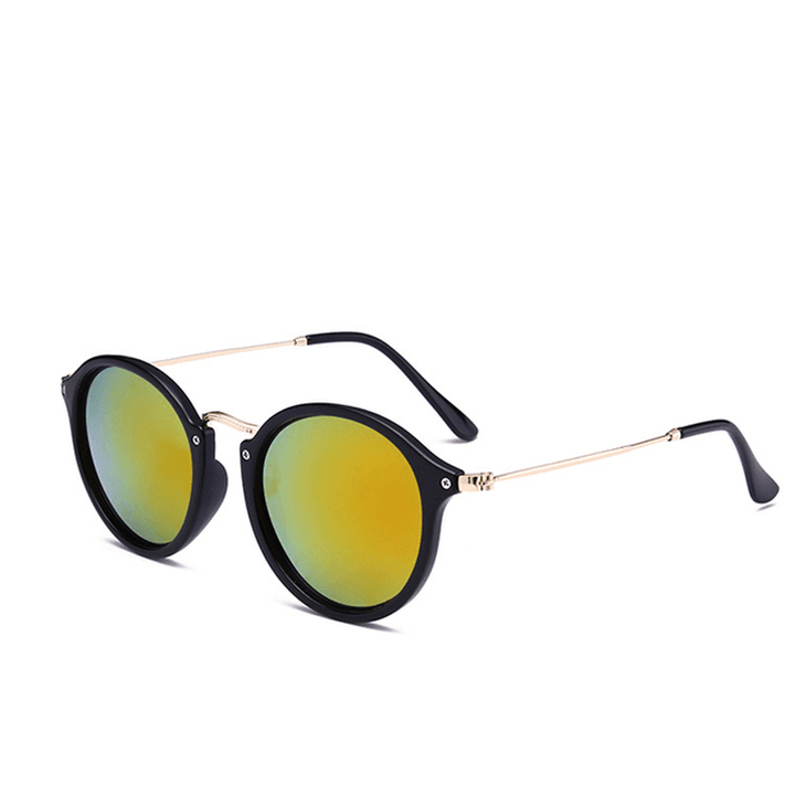 Metal round Face Sunglasses Retro Driver Sunglasses Men and Women Sunglasses - MRSLM