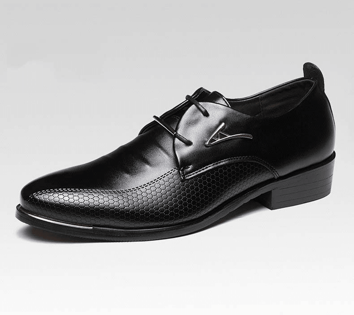 Men'S Business Dress Formal Oxfords Leather Loafers Flat Lace up Casual Shoes - MRSLM