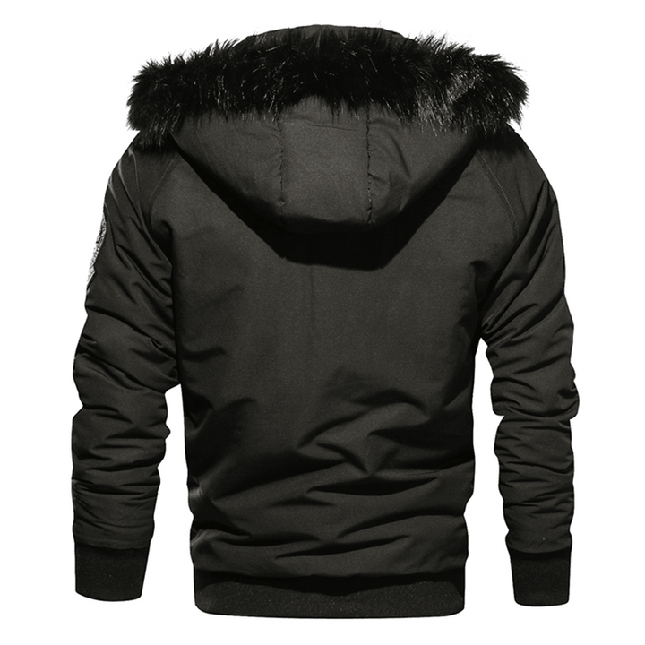 Mens Winter Thick Big Pocket Windproof Outdoor Hooded Jacket - MRSLM