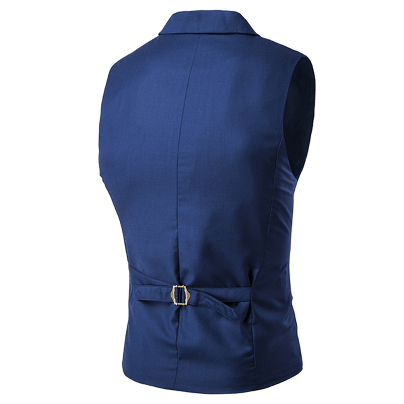 Mens British Style Slim Fit Business Fashion Casual Double Breasted Waistcoats - MRSLM