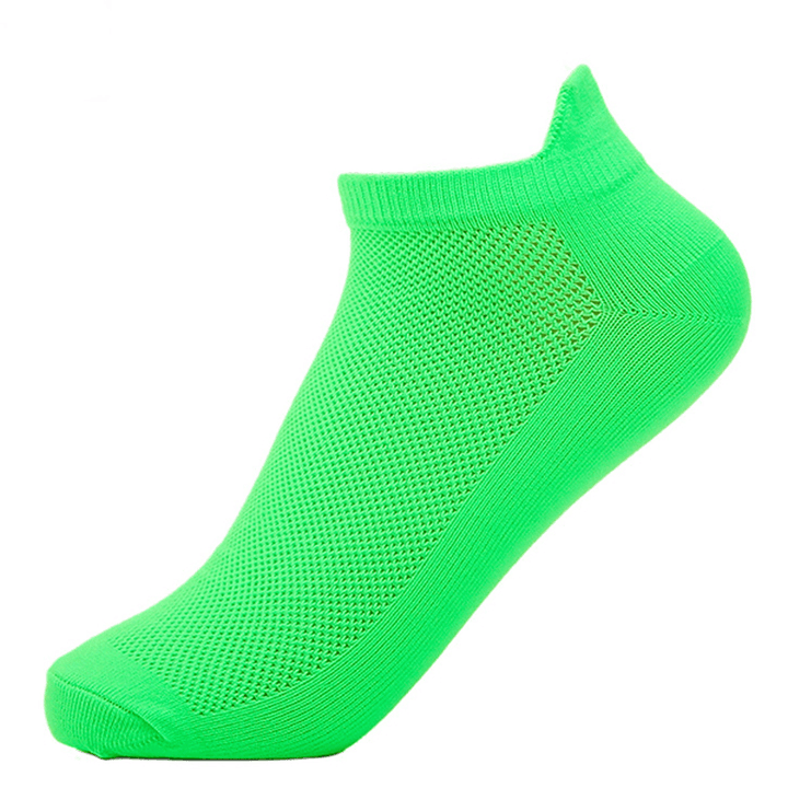 Fluorescent Colors Mens Short Tube Socks Casual Breathable Sport Socks - MRSLM