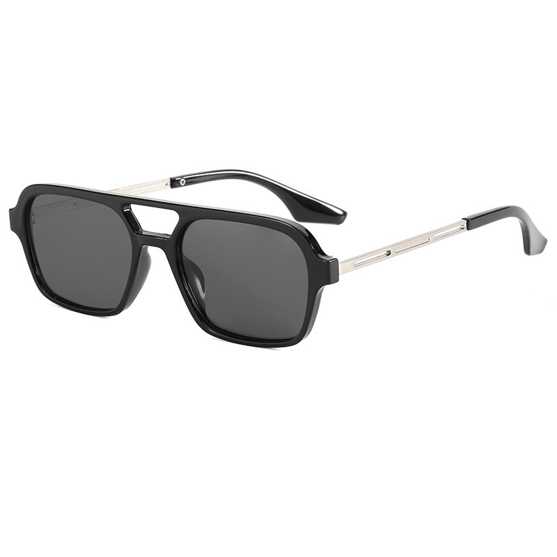 Sunglasses Star with the Same Retro Black Frame Double Beam Plain Glasses - MRSLM
