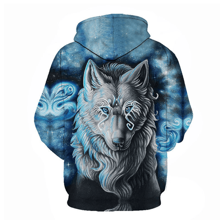 Animal Wolf 3D Digital Printing Men'S and Women'S Loose Sports Hoodie Sweater - MRSLM