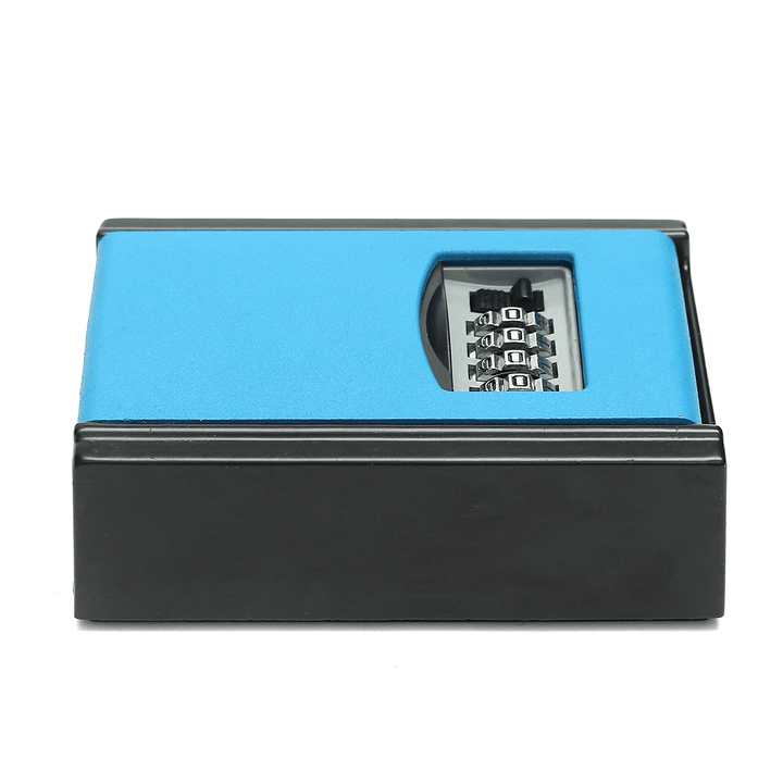 Alumium Alloy Blue 4-Digit Key Storage Box Wall Hanging Keybox Combination Code Lock Storing Keys - MRSLM