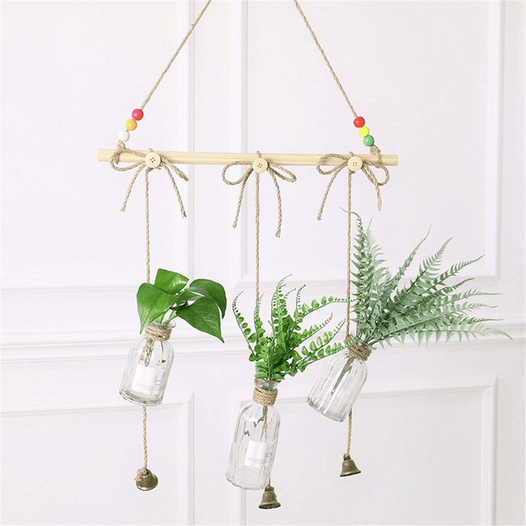 Hanging Clear Glass Flower Plant Hydroponic System Vase Terrarium Container Home Garden - MRSLM