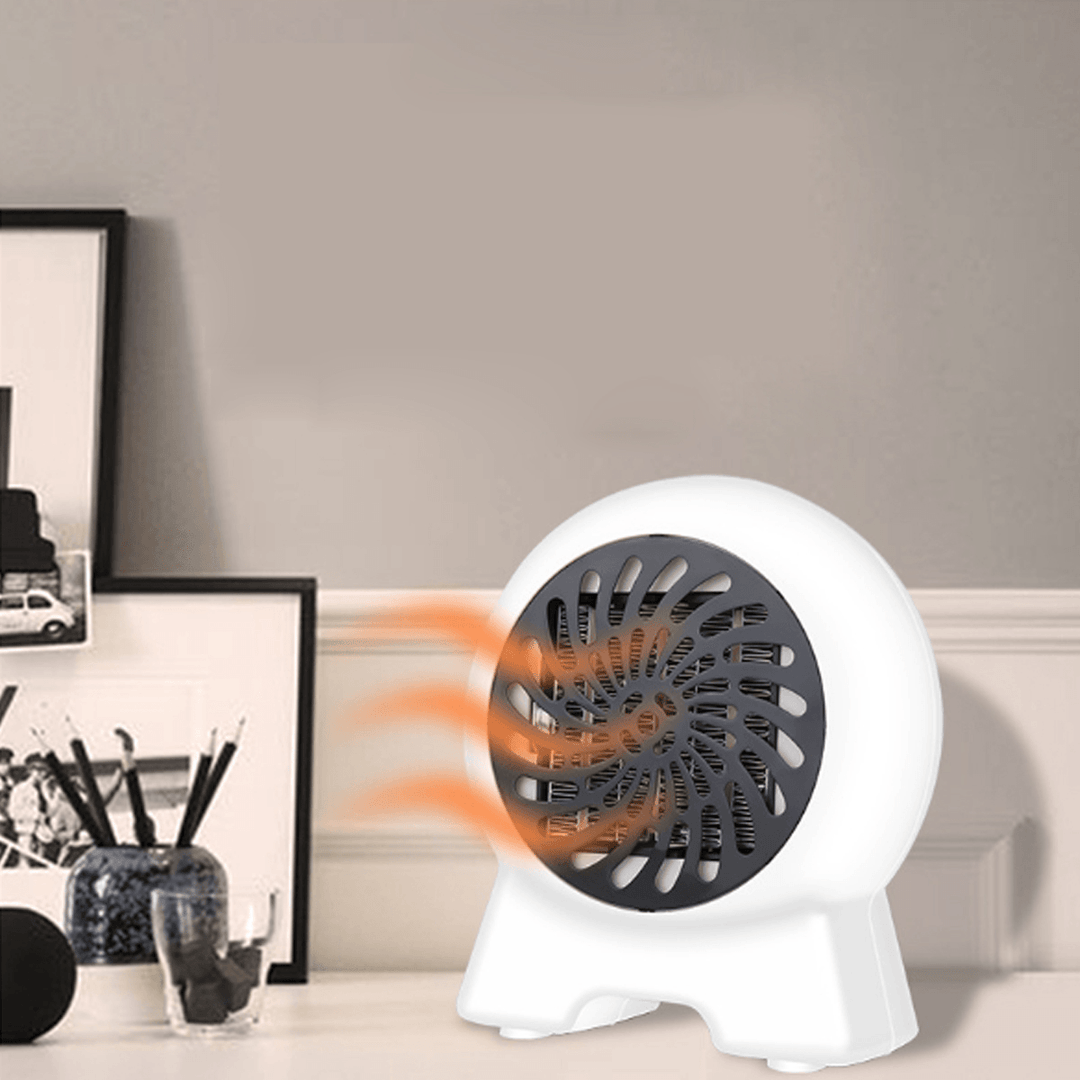 500W Mini Space Fan Heater Portable Electric Wall-Outlet Heated Fan Furnace Warmer - MRSLM