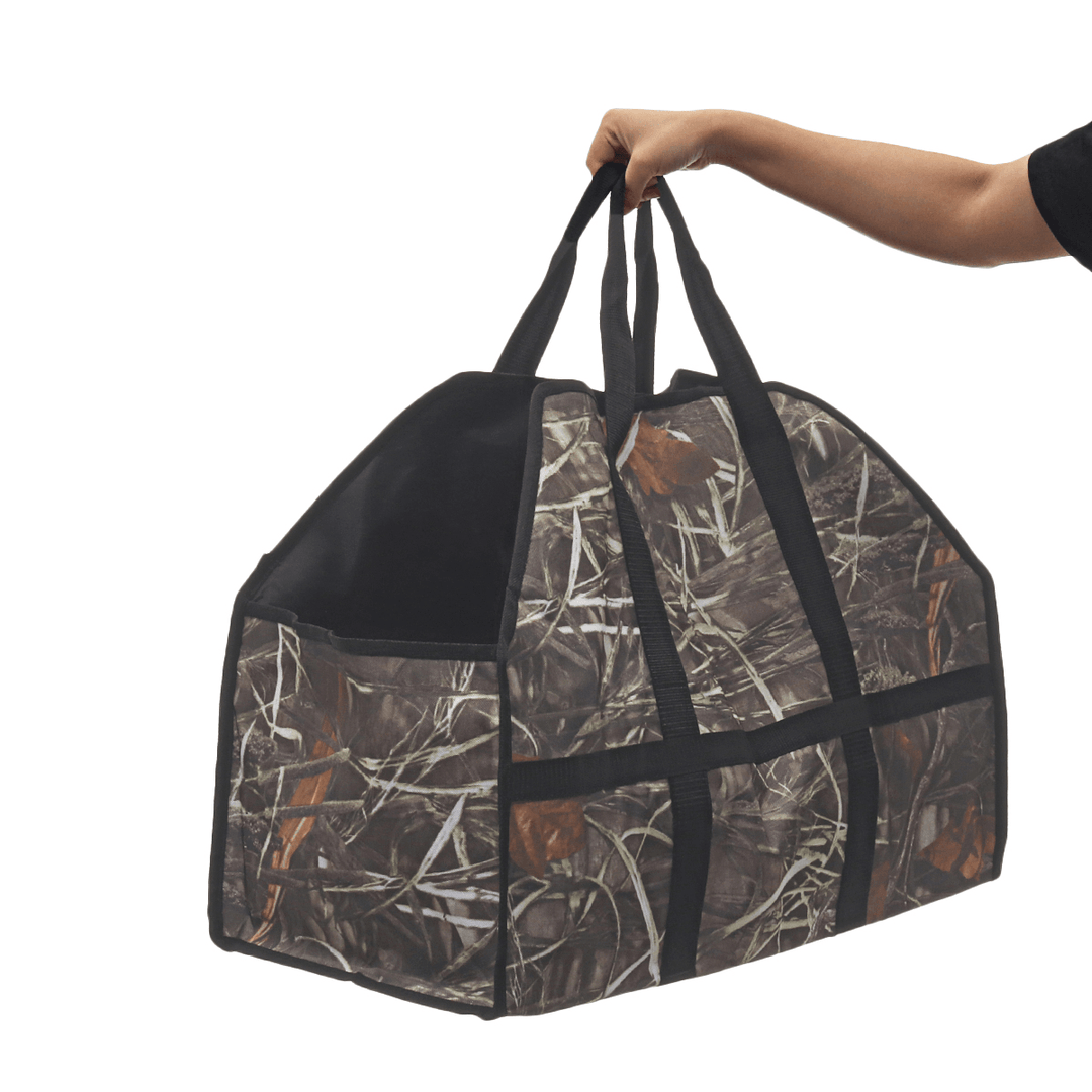 210D Oxford Cloth Firewood Carrier Bag Wood Holder Storage Bag Tote Organizer Outdoor Camping Picnic BBQ - MRSLM