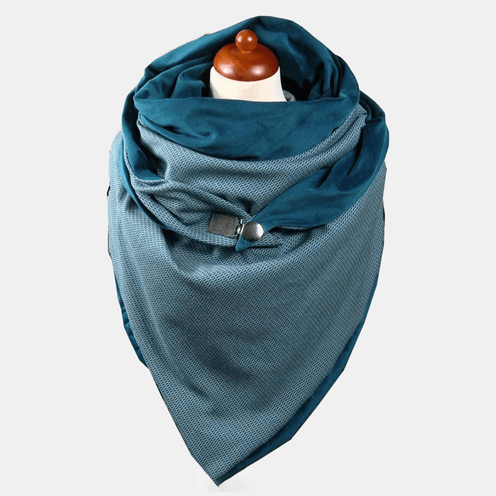 Women Cotton plus Thick Keep Warm Winter Outdoor Casual Solid Color Multi-Purpose Scarf Shawl - MRSLM