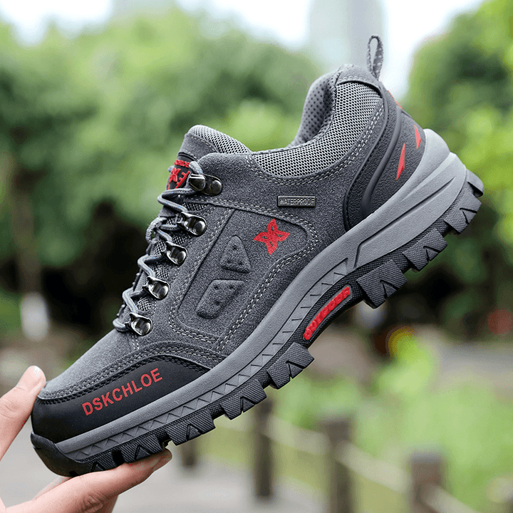 Men Breathable Comfy Bottom Non Slip Lace up Outdoor Casual Climbing Shoes - MRSLM