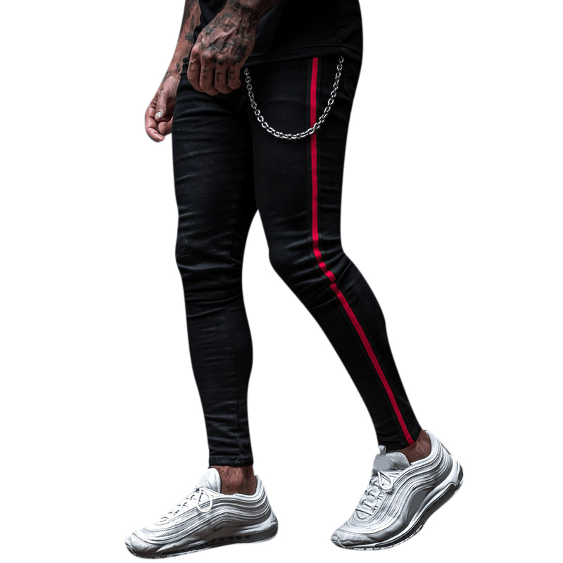 Mens Sport Breathable Stripe Slim Casual Pants - MRSLM