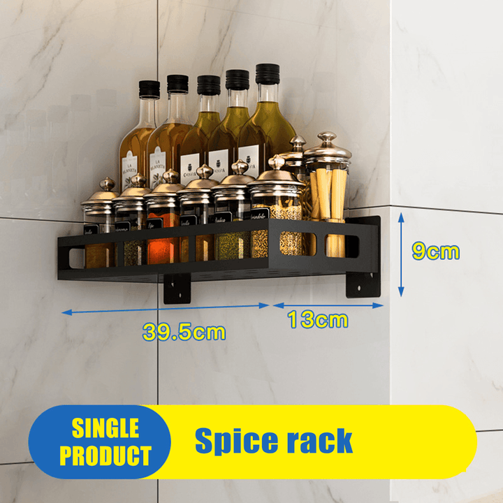 Kitchen Shelf Bowl Shelf Spice Rack Dish Storage Rack Wall Shelf Holder Stainless Steel - MRSLM
