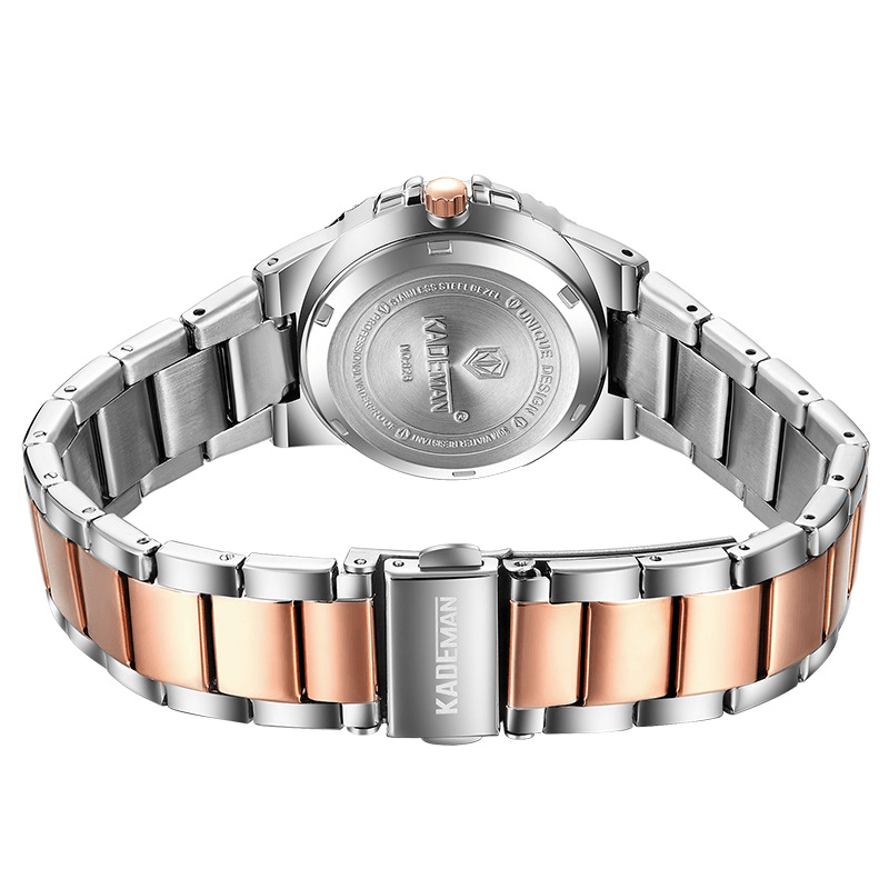 KADEMAN 826L Fashion Women Watch Light Luxury Waterproof Date Display Stainless Steel Strap Quartz Watch - MRSLM