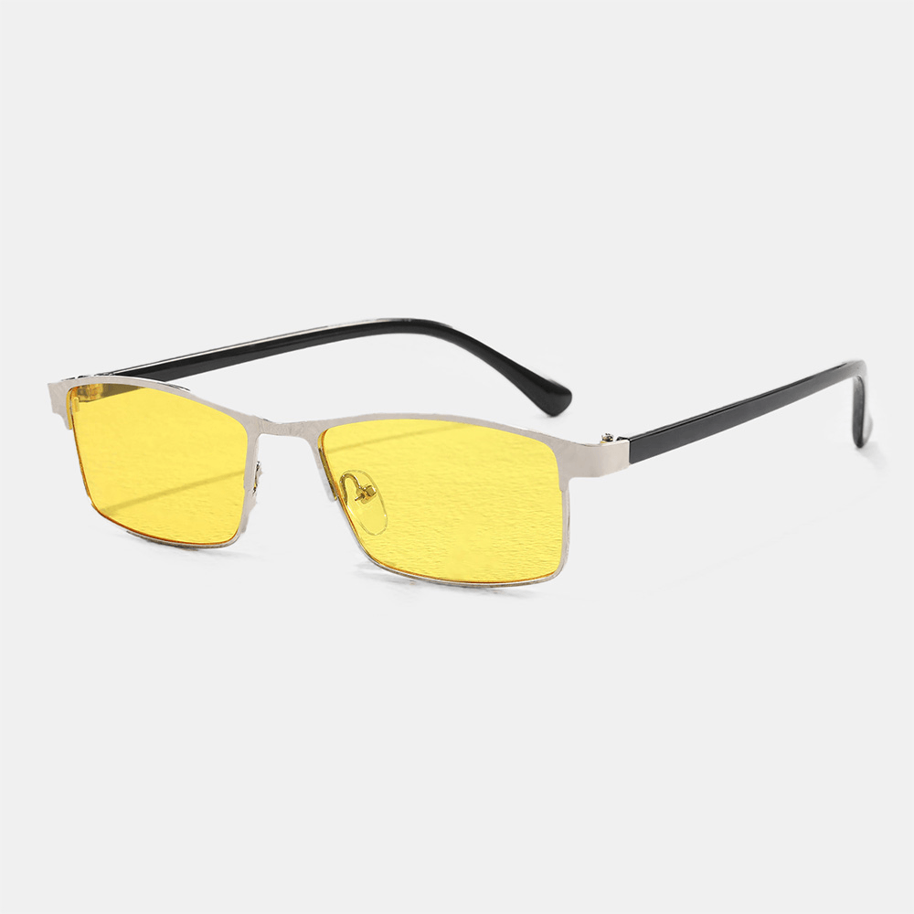 Unisex Retro Small Frame Square Frame Tinted Lens Glasses Travel Driving UV Protection Sunglasses - MRSLM