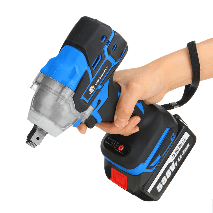 VIOLEWORKS 588VF 800NM 2 in 1 Electric Cordless Brushless Impact Wrench Driver Socket Screwdriver - MRSLM