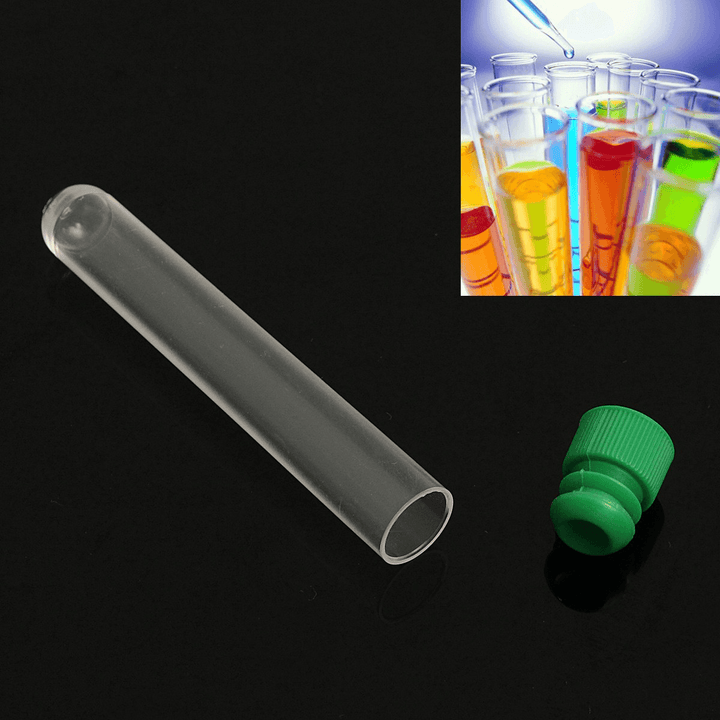 12X75Mm Plastic Clear Test Tubes Container with Push Cap Lid for Lab 5Ml - MRSLM