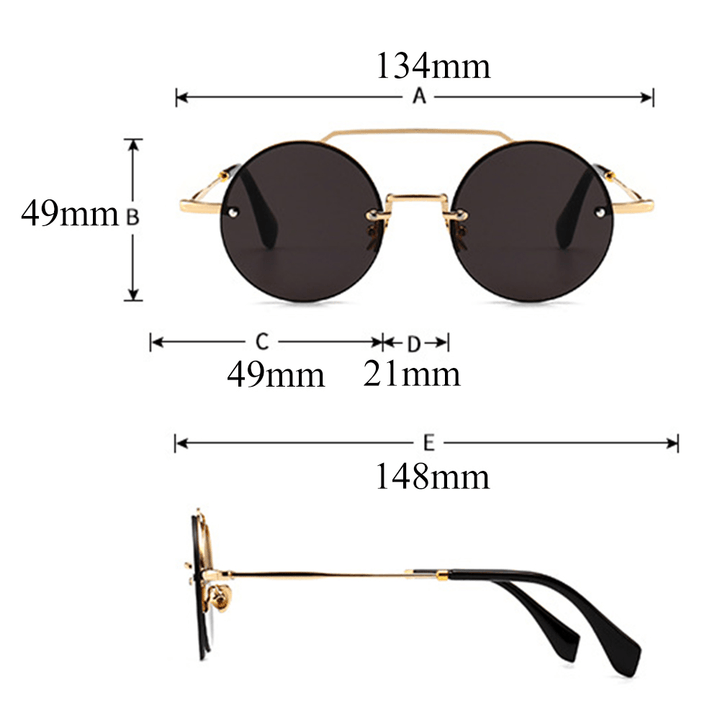 Men Women Outdoor Casual Narrow Frame Modern Retro round Sunglasses - MRSLM