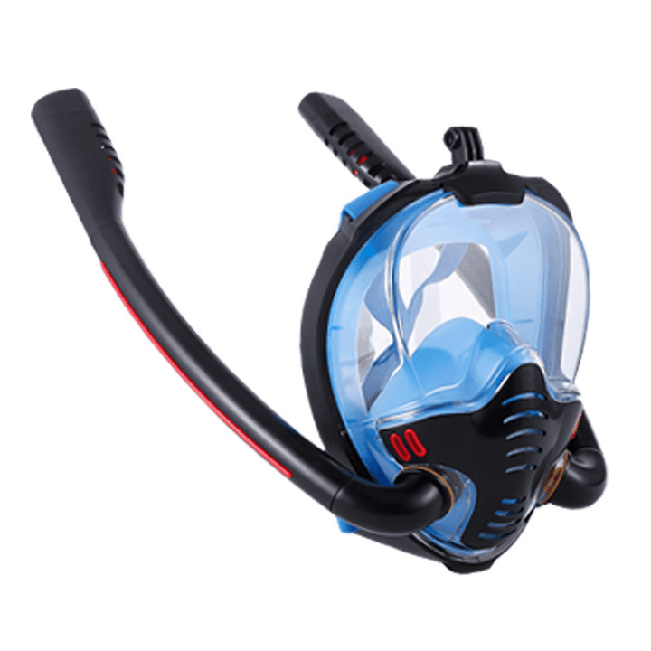 Double Tube Snorkeling Mask Silicone Full Dry Diving Mask Swimming Mask Goggles Self Contained Underwater Breathing Apparatus - MRSLM