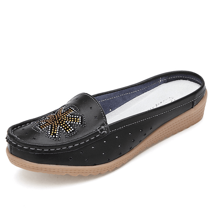 Casual Hollow Out Slip on Flat Loafers for Women - MRSLM