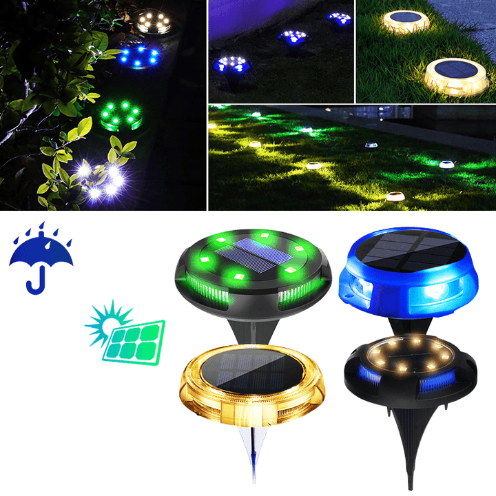 12 LED Solar Ground Light Floor Decking Night Lamp IP65 Waterproof Outdoor Garden Lawn Path Lamp - MRSLM