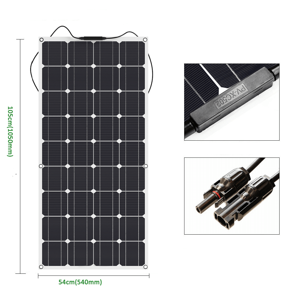 130W 18V Solar Car Boat Battery Charger USB 10A Controller Solar Panel Kit PET for Home Outdoor Camping 12V 24V - MRSLM