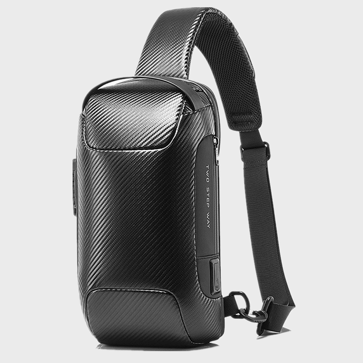 Men Oxford USB Charging Multi-Layers Waterproof Outdoor Crossbody Bag Chest Bag Sling Bag - MRSLM