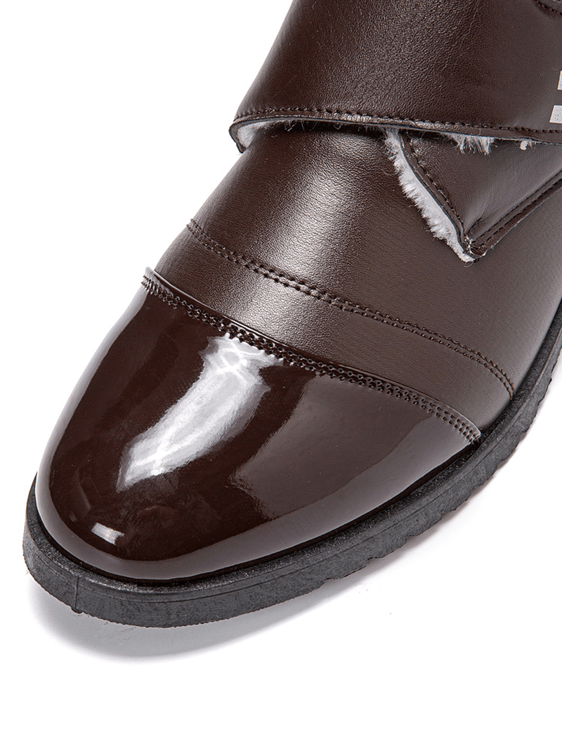 Men Warm Lining Hook&Loop Casual Business Ankle Boots - MRSLM