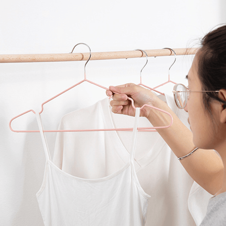 10Pcs/Set 40Cm Metal Clothes Hangers Strong Clothes Rack for Adult Anti-Skid Closet Organizer - MRSLM