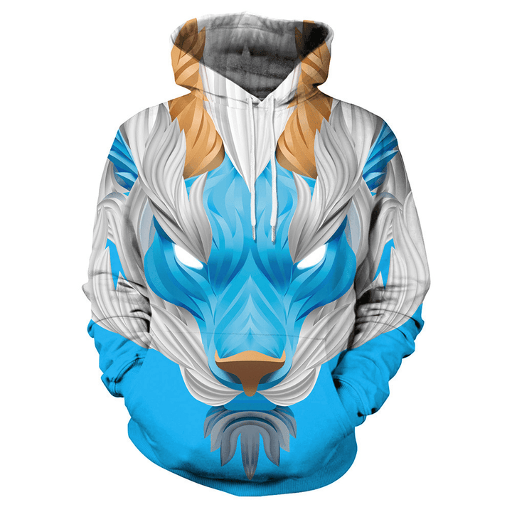 Colorful Nine-Tailed Fox 3D Digital Print Sweatshirt - MRSLM