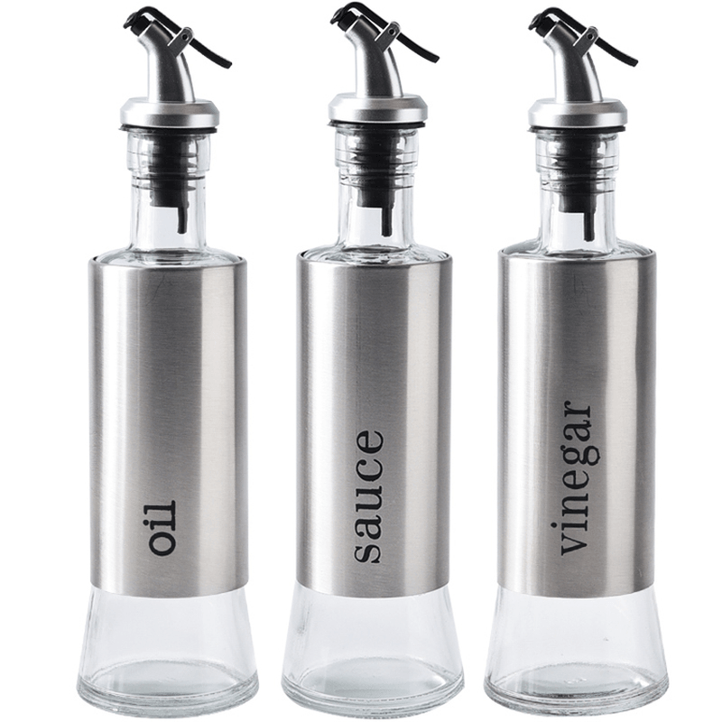 300ML Olive Oil Dispenser Bottles with Funnel Stainless Steel Oil Pourer Dispensing Bottles Oil Vinegar Sauce Bottle - MRSLM