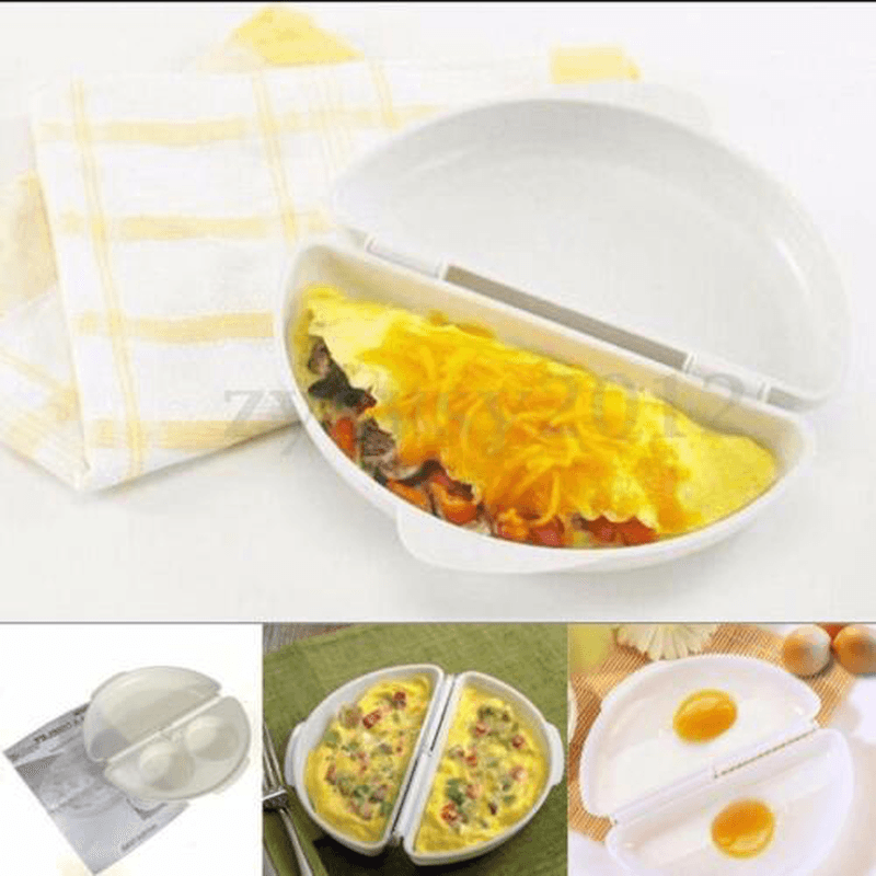 Plastic Microwave Omelet Mold Egg Boiler Egg Poach Cooking Cooker Pan Maker Kitchen Gadget - MRSLM