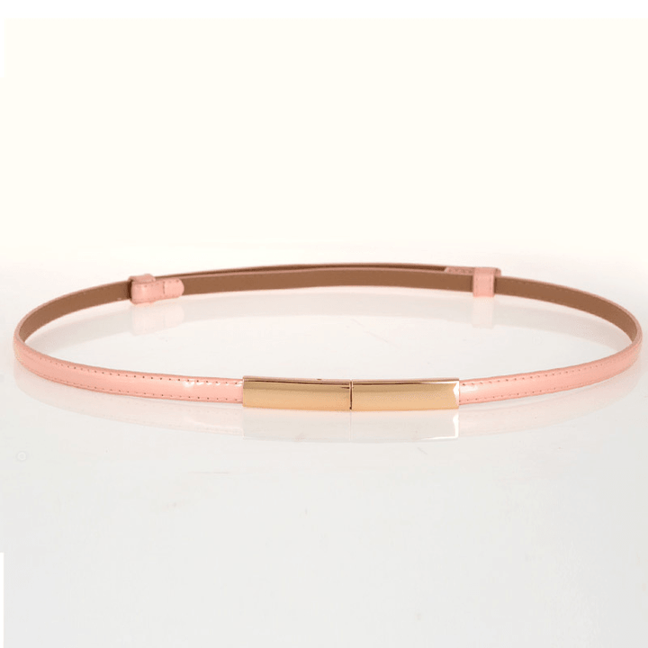 Ladies Simple and Versatile Leather Fashion Thin Belt - MRSLM