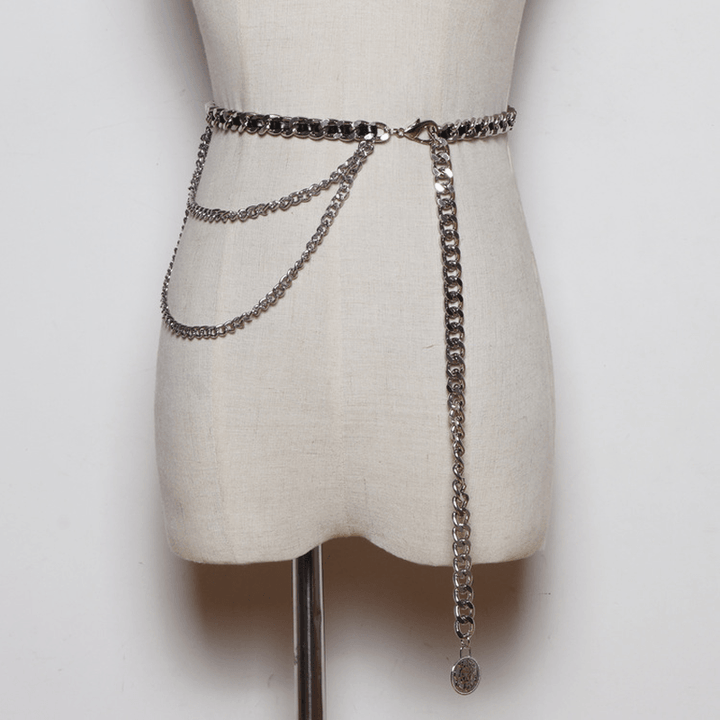 Korean Version of All-Match Waist Rope Metal Braided Waist Chain Female Thin Belt Decoration - MRSLM