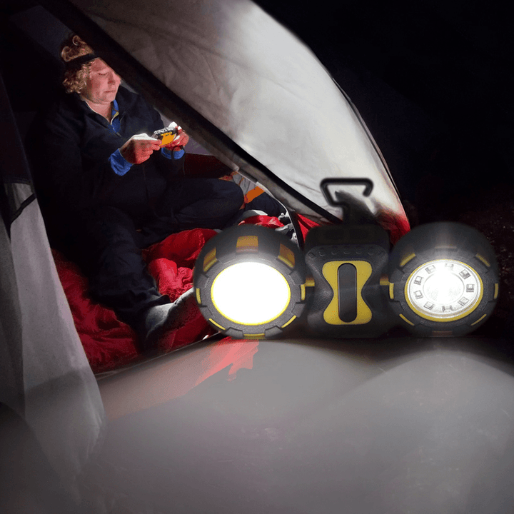 Ipree® SL11 500 Lumens 10W COB LED Camping Light Double Head Magnetic Hook up 4 Modes Emergency Flashlight Searchlight - MRSLM
