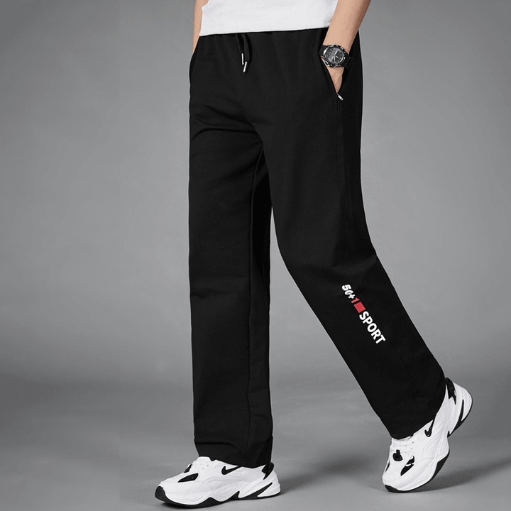 Men Running Pants Joggers Sweatpant Spring Autumn Jogging Sport Trousers Loose Homewear Fitness Straight Breathable - MRSLM
