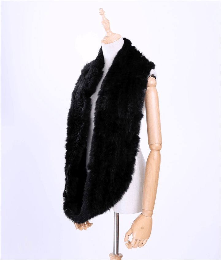 Rex Rabbit Fur Collar and Fur Woven Men'S Scarf Long Thick Double-Sided Warmth - MRSLM