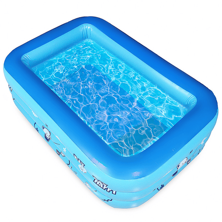PVC Inflatable Swimming Pool Children Adult Square Bathing Tub Outdoor Garden Home - MRSLM