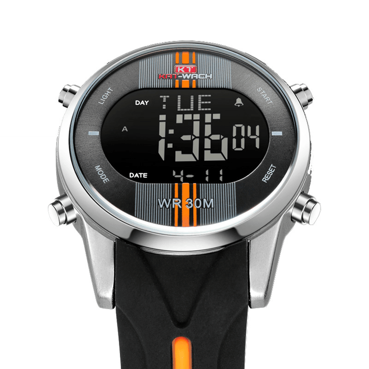 KAT-WACH KT716 Digital Watch Fashion Silicone Stopwatch Waterproof Watch Alarm Outdoor Sport Watch - MRSLM