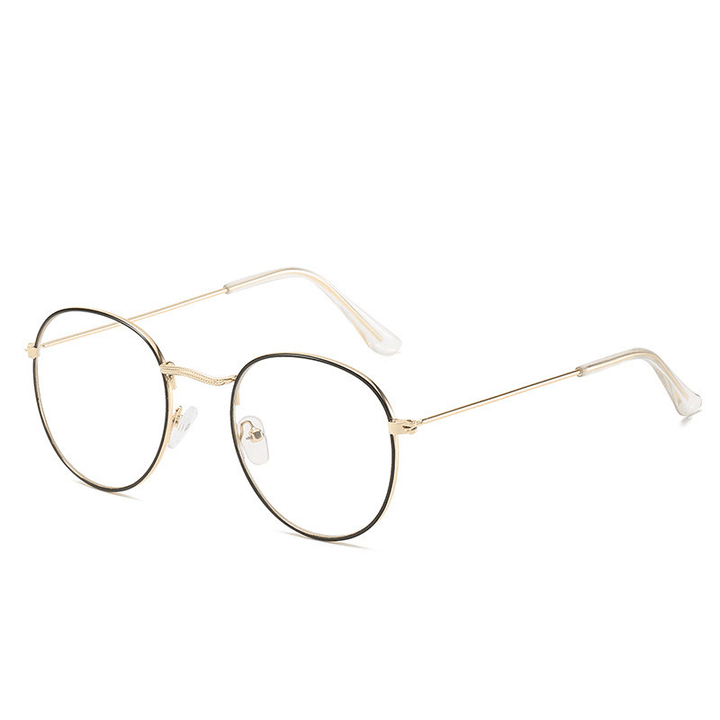 Metal Retro Patterned Glasses Frame Literary Harajuku round Frame Mirror - MRSLM