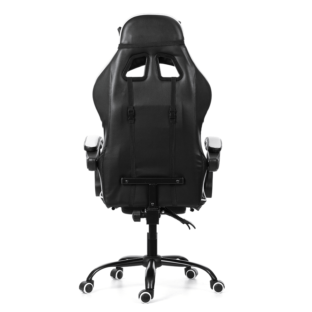 Ergonomic High Back Racing Chair Reclining Office Chair Adjustable Height Rotating Lift Chair PU Leather Gaming Chair Laptop Desk Chair with Footrest - MRSLM