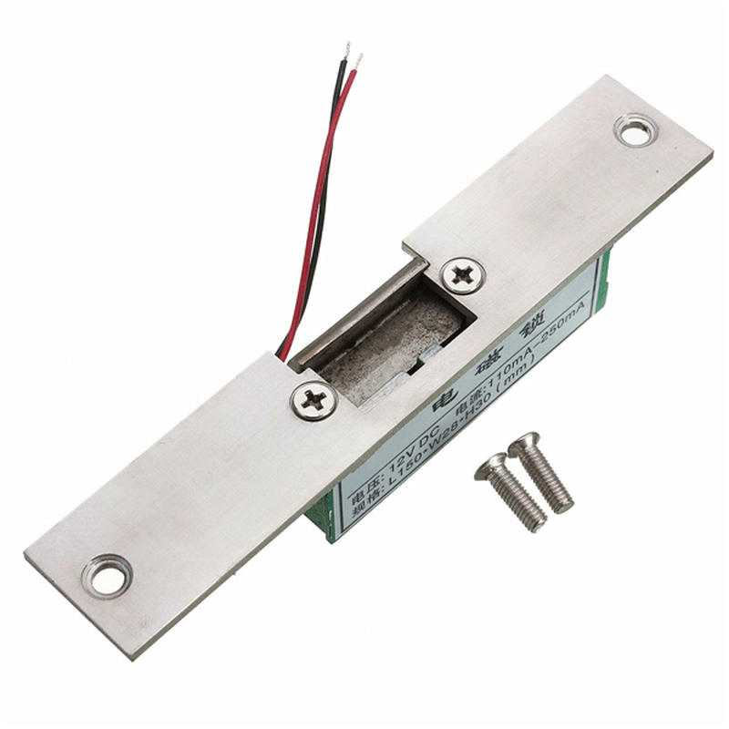 Door Electric Strike Lock Fail Safe NO Narrow-Type Electronic Control 12V DC - MRSLM
